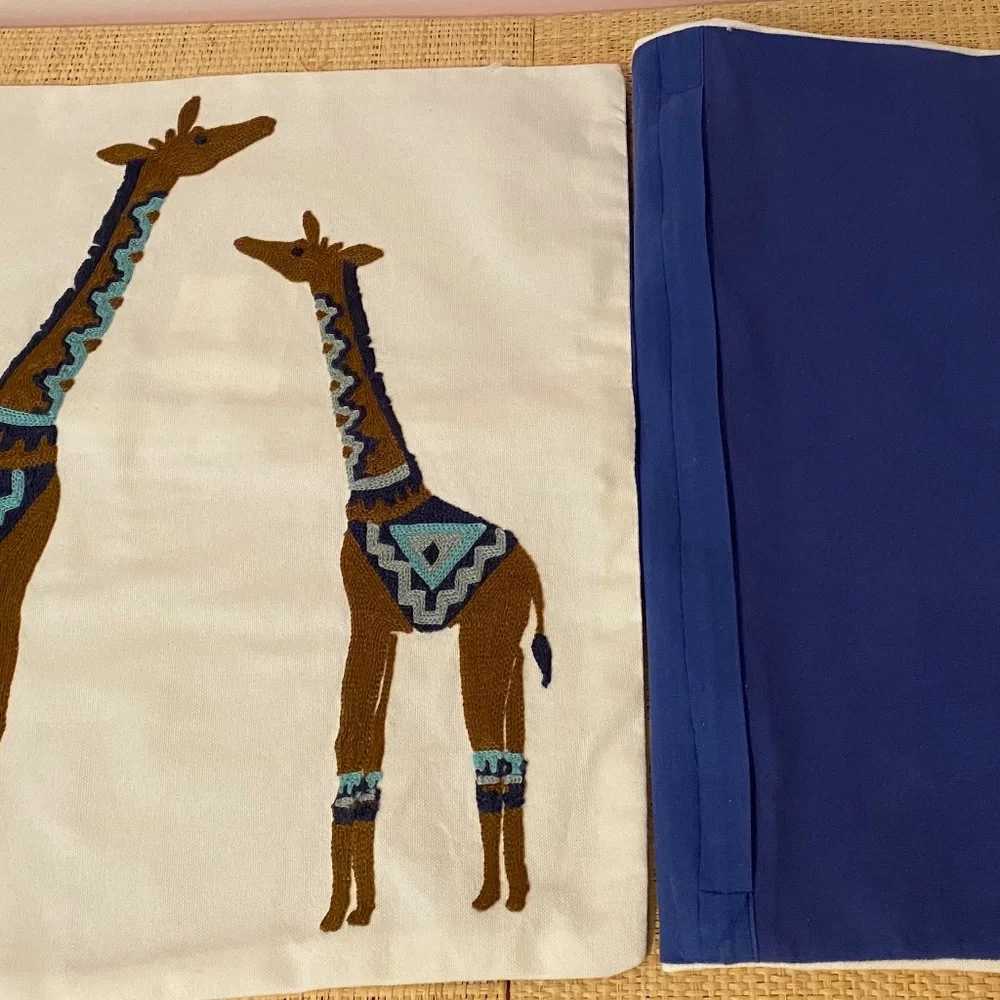 Giraffe Throw Pillow Cover Embroidery Giraffe Cover New